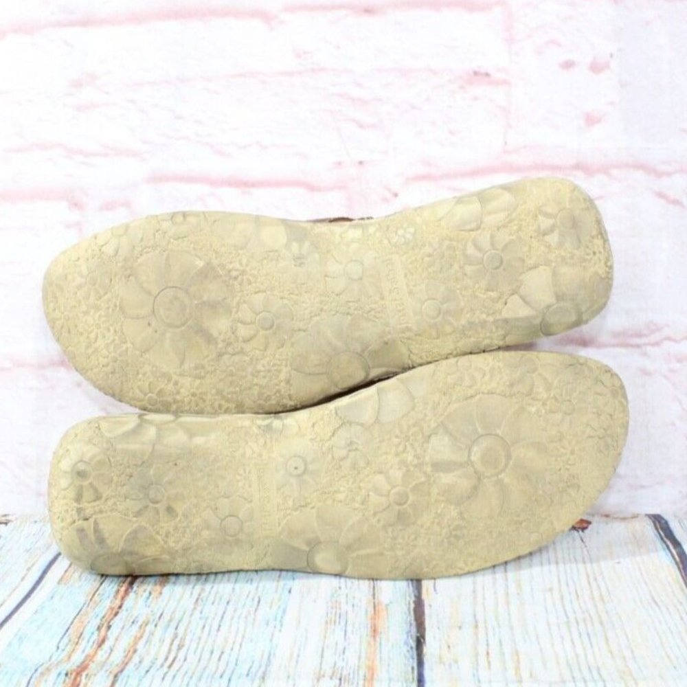 Josef Seibel Brown Cutout Leather Mary Jane Flat Shoes Size US 11 - Picture 9 of 9